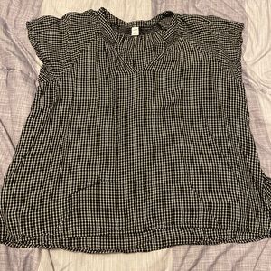 Old Navy Blouse Black/White Checkered Size XL